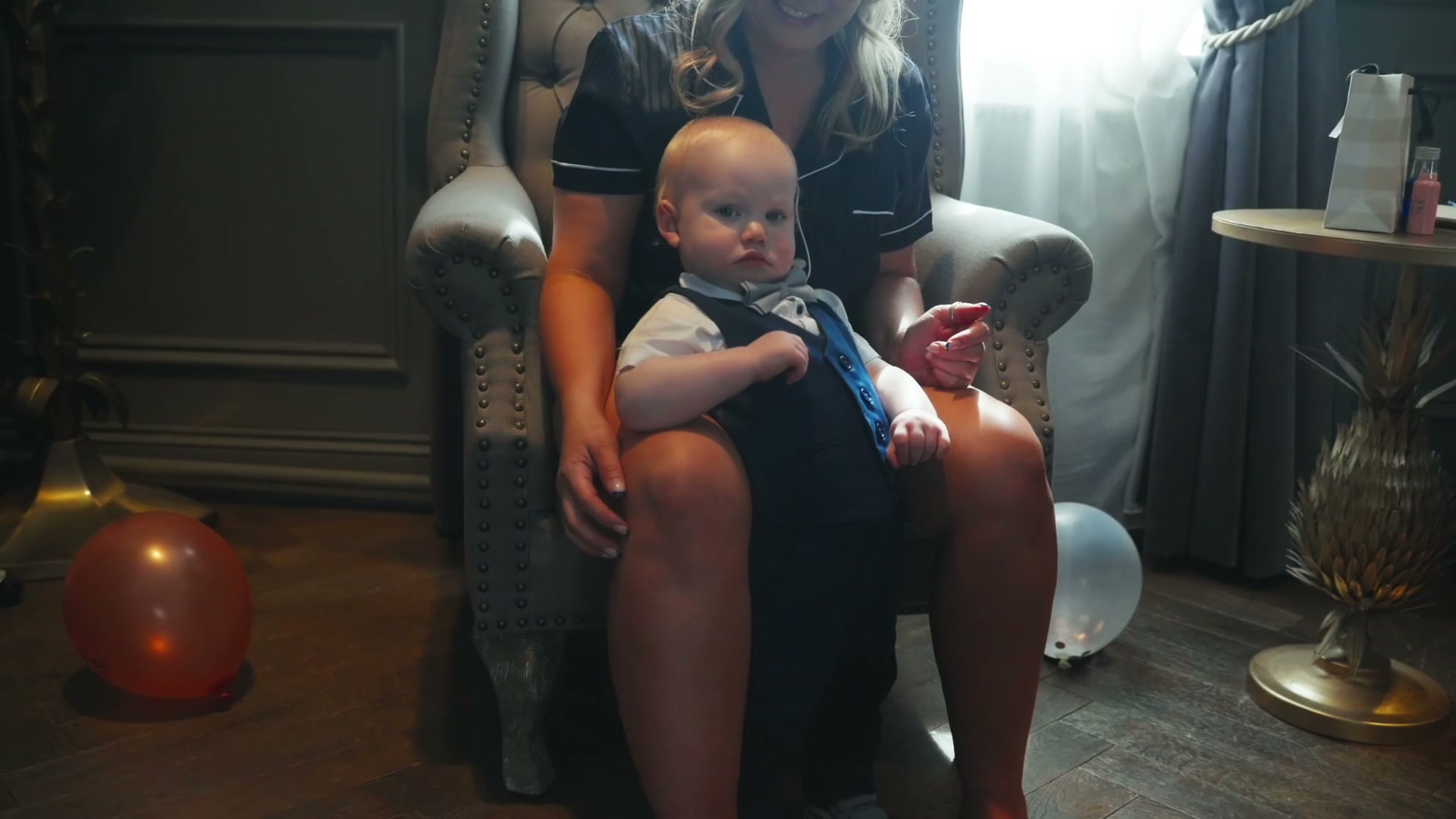 Frame from Lauren and John wedding film at Hardwick Hall Hotel