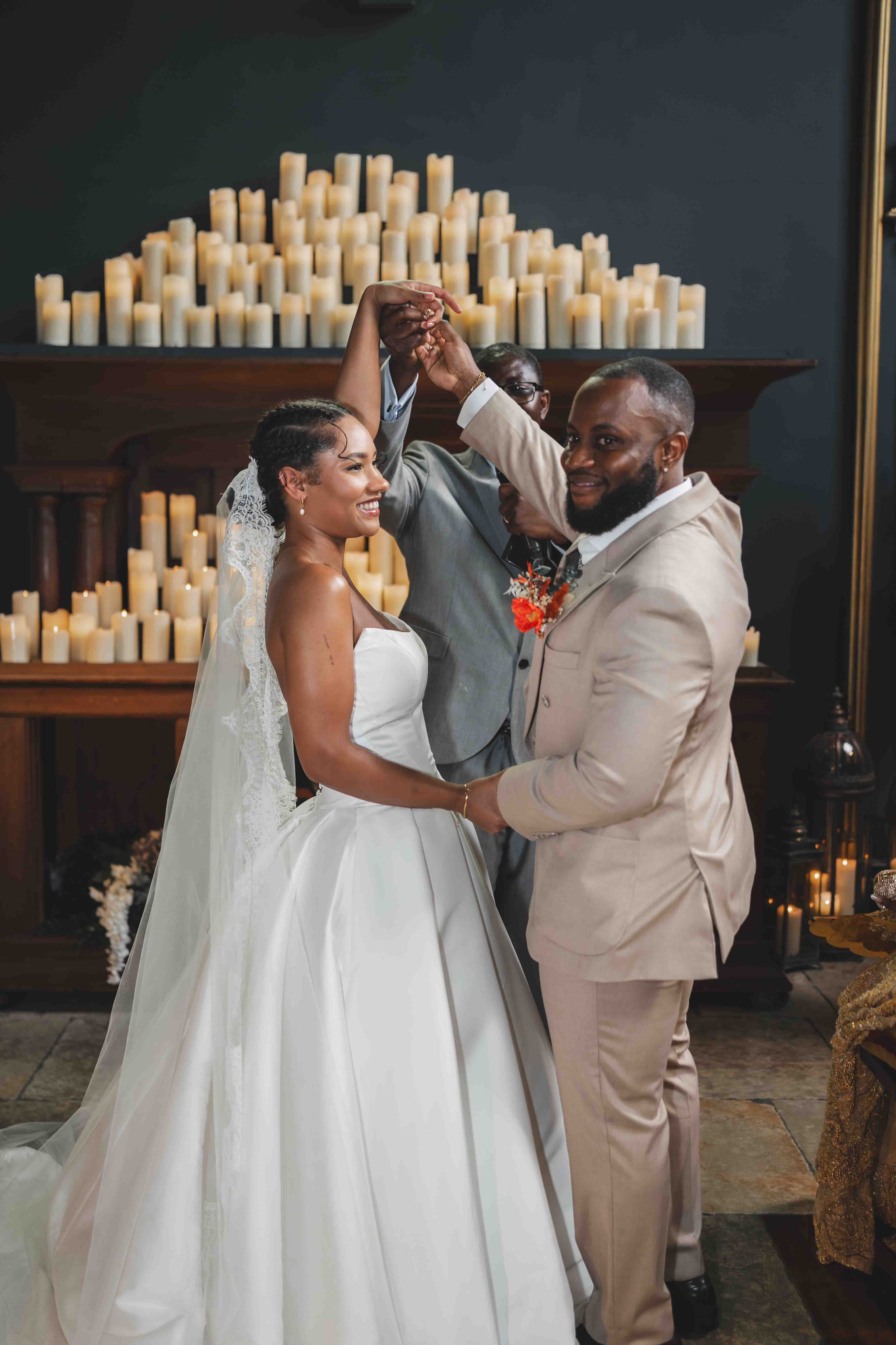 Jas and Greg exchanging vows — ceremony candid moment