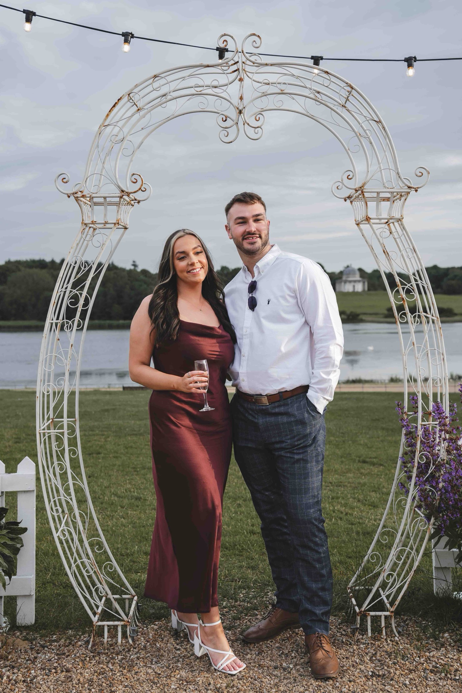 Sparkler send-off at Hardwick Hall Hotel summer wedding